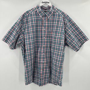 Ariat Men's Red and Blue Plaid Casual Button Down Shirt